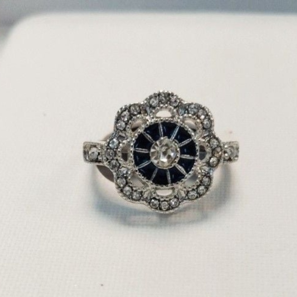 2 for 8$ Silver Plated Blue Sapphire Size 9